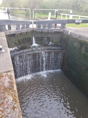 A double lock on a canal in the UK. 