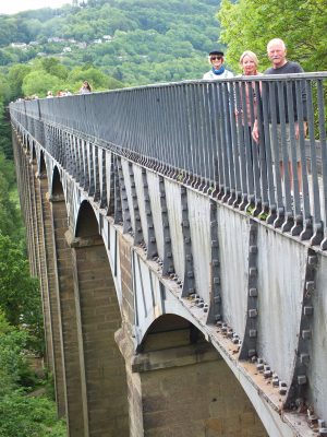 Jim and Karen visit the Pontcysyllte aqueduct while canal boating in the UK