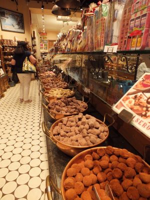 A chocolate shop in Bruges, Belgium